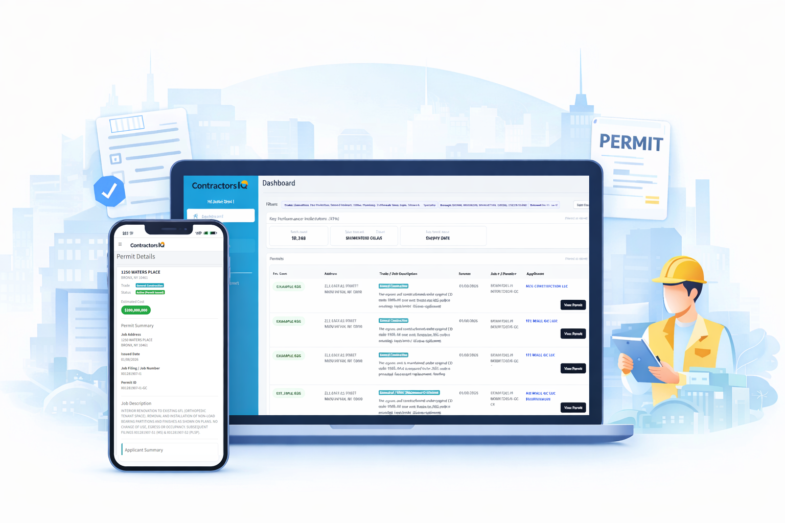 ContractorsIQ permits dashboard preview